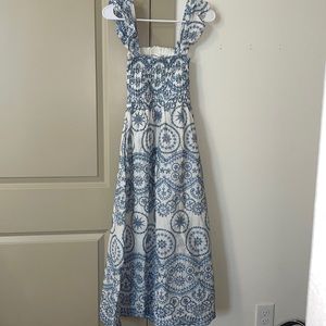 Boutique white and blue dress
